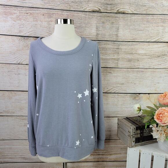 CHASER Stars Light Gray Crew Neck Pullover‎ Large - Picture 1 of 10